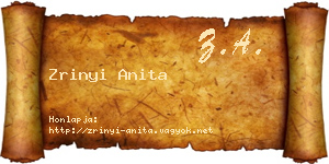 Zrinyi Anita névjegykártya