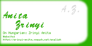 anita zrinyi business card